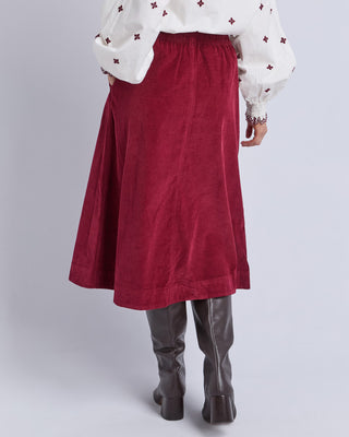 Elm Winnie Cord Skirt - Maroon [sz:size 10]