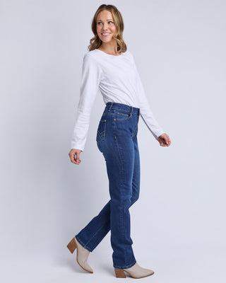 Elm Ada Full Length Jean - Dark Blue Wash [sz:size 8]