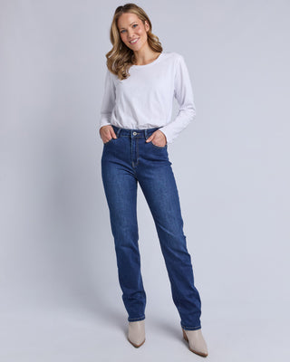 Elm Ada Full Length Jean - Dark Blue Wash [sz:size 8]
