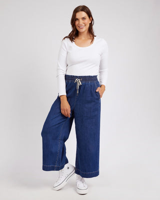 Elm Pant Greta Wide Leg -  Dark Blue Wash [sz:size 10]