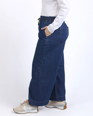 Elm Pant Greta Wide Leg -  Dark Blue Wash [sz:size 10]
