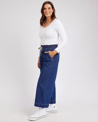 Elm Pant Greta Wide Leg -  Dark Blue Wash [sz:size 10]