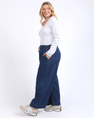 Elm Pant Greta Wide Leg -  Dark Blue Wash [sz:size 10]