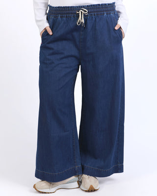 Elm Pant Greta Wide Leg -  Dark Blue Wash [sz:size 10]