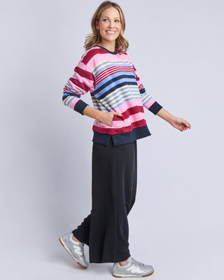 Elm Alva Stripe Crew - Multicolour Stripe [sz:size 8]
