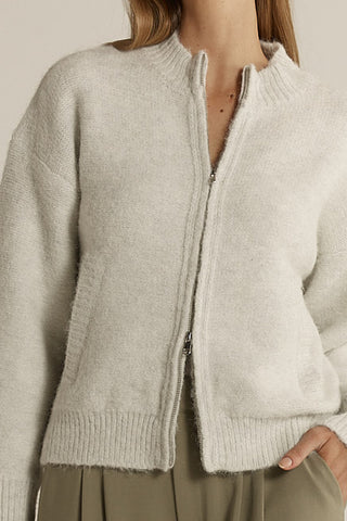 Fate & Becker Lumi Zip Up Jumper -  Snow Marle [sz:small]