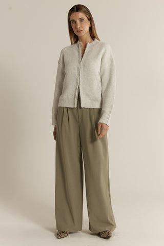 Fate & Becker Lumi Zip Up Jumper -  Snow Marle [sz:small]