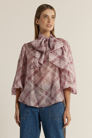 Fate & Becker Eve Pussybow Blouse - Orchid [sz:size 10]