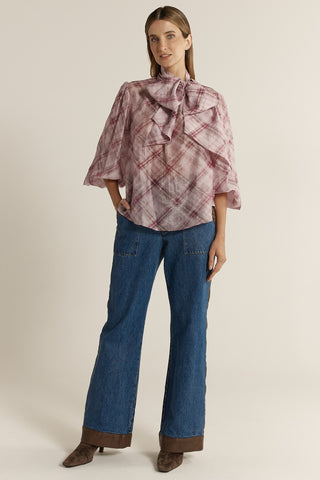 Fate & Becker Eve Pussybow Blouse - Orchid [sz:size 10]