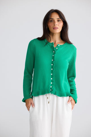 Brave&true Lorrie Frill Cardi - Jade [sz:xs]