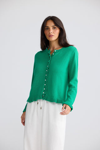 Brave&true Lorrie Frill Cardi - Jade [sz:xs]