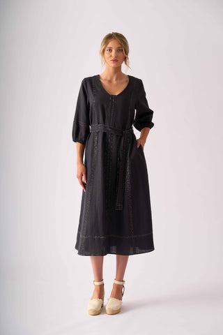 Foil Shout Out Dress - Dark Gunsmoke [sz:size 12]