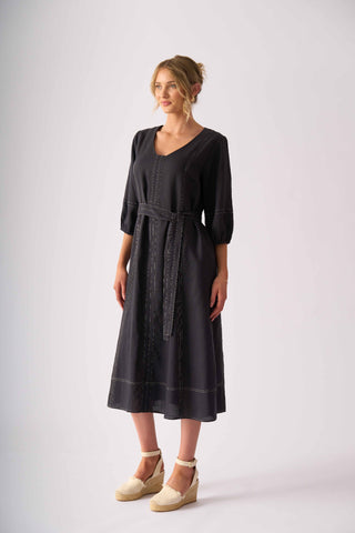Foil Shout Out Dress - Dark Gunsmoke [sz:size 12]