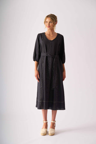 Foil Shout Out Dress - Dark Gunsmoke [sz:size 12]