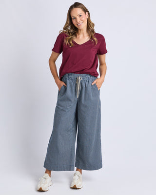 Elm Tee S/s Pima Vee - Plum [sz:size 6]