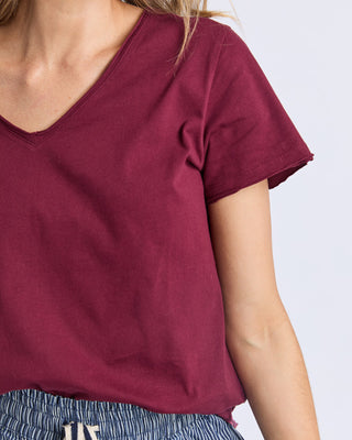 Elm Tee S/s Pima Vee - Plum [sz:size 6]