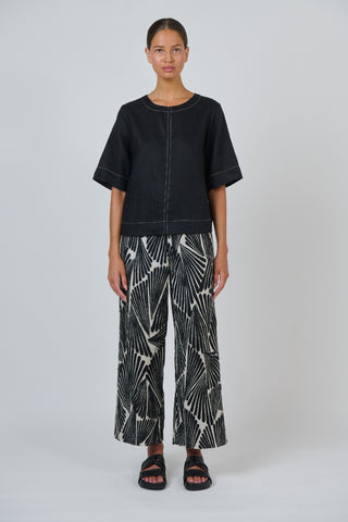 Naturals By O&j Round Neck Top - Black [sz:small]