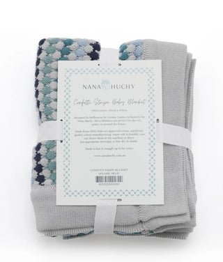 Nana Huchy Confetti Stripe Baby Blanket - Blue