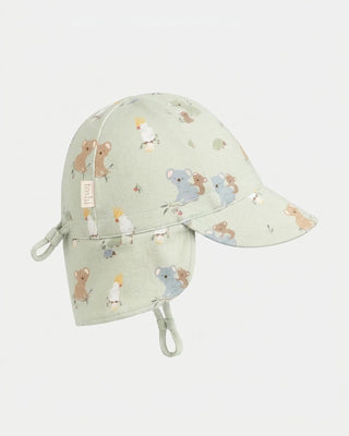 Toshi Flap Cap Arcadia - Gumnut Babies Eucalypt [sz:baby Hat Xs Up To 8 Month]