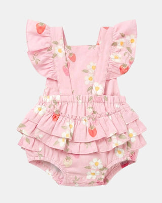 Toshi Baby Romper Strawberry Fields - Blossom [sz:baby 000]