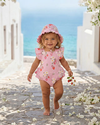 Toshi Baby Romper Strawberry Fields - Blossom [sz:baby 000]