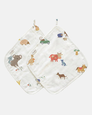 Toshi Washcloth Muslin 2pc - Arcadia Station Hands