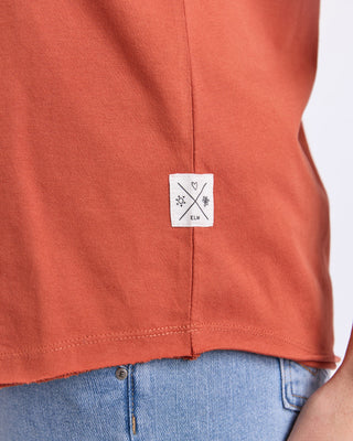 Elm Tee S/s Pima Vee - Earth [sz:size 6]