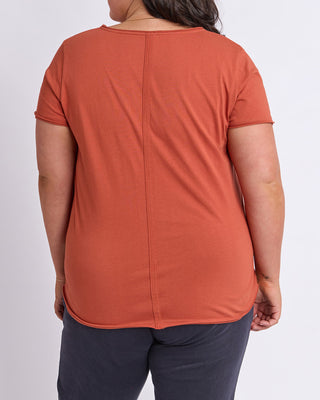 Elm Tee S/s Pima Vee - Earth [sz:size 6]