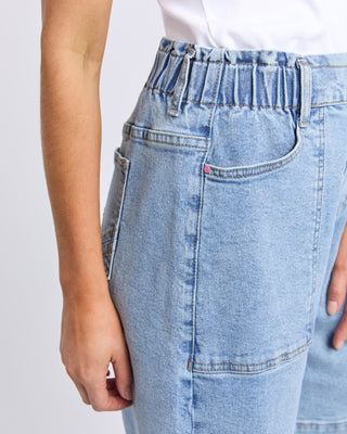 Elm Atlas Long Denim Short - Mid Blue Wash [sz:size 12]