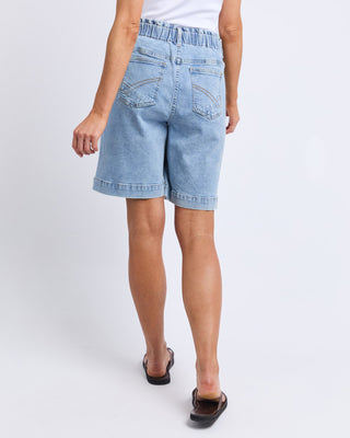 Elm Atlas Long Denim Short - Mid Blue Wash [sz:size 12]