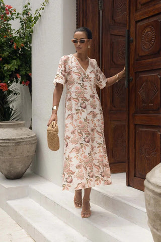 Humidity Bohemian Rose Midi Dress [sz:size 10]