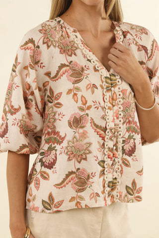 Humidity Bohemian Rose Blouse [sz:small]
