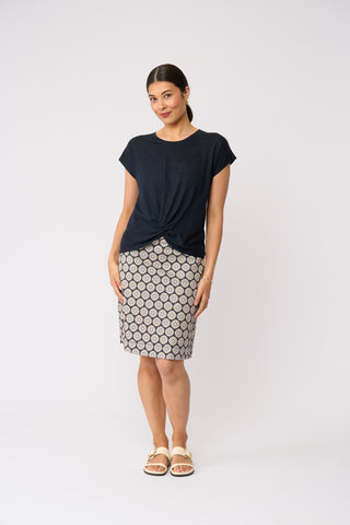 Foil Do The Twist Top - True Navy [sz:small]