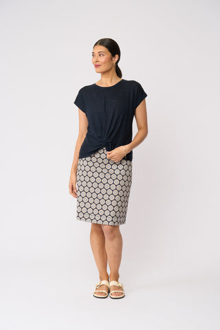 Foil Do The Twist Top - True Navy [sz:small]