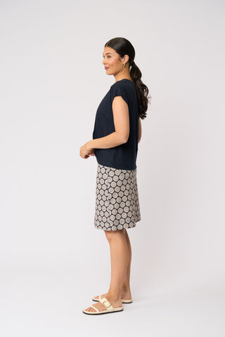 Foil Do The Twist Top - True Navy [sz:small]