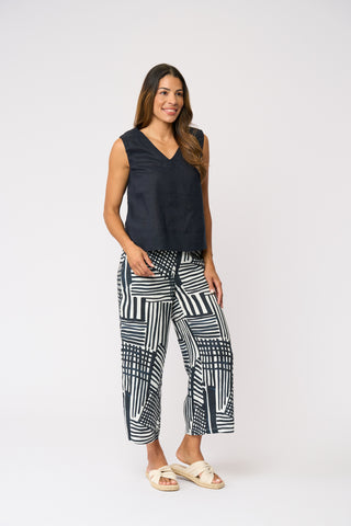 Foil Braidy Bunch Top - True Navy [sz:size 10]