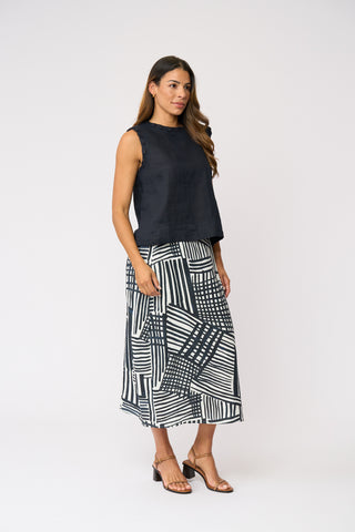 Foil Braidy Bunch Top - True Navy [sz:size 10]