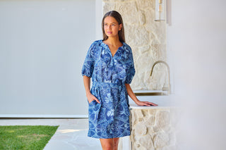 Namastai Belted Cotton Dress – Branching Out [sz:small / Medium]