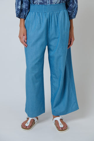 Namastai Cotton Wide Leg Pant – Blue Rinse [sz:small / Medium]