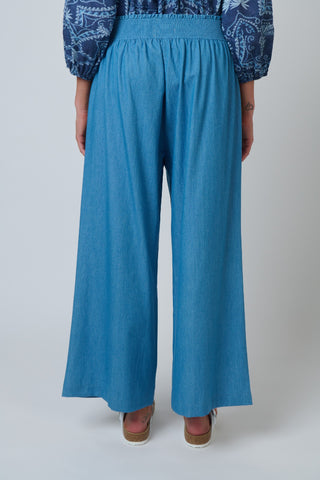 Namastai Cotton Wide Leg Pant – Blue Rinse [sz:small / Medium]