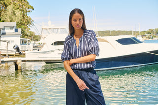 Namastai Gathered Cotton Top – Bar Belle [sz:small / Medium]
