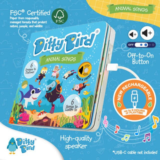 Ditty Bird Sound Book Usb-c - Animal Songs