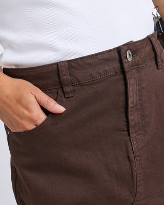 Elm Skirt Denim Belle - Coffee Bean [sz:size 8]