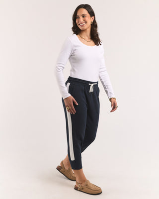 Elm Brunch Pant - Side Tape Classic Navy And White Stripe [sz:size 6]
