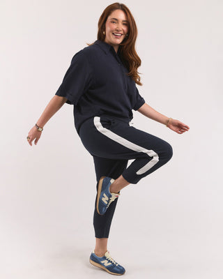 Elm Brunch Pant - Side Tape Classic Navy And White Stripe [sz:size 6]