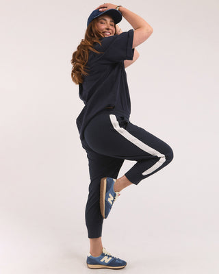 Elm Brunch Pant - Side Tape Classic Navy And White Stripe [sz:size 6]