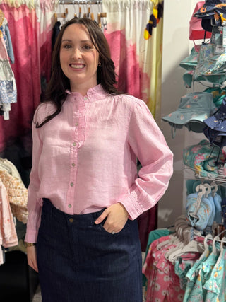 Naturals By O&j Ruffled Blouse - Rash Pink | Pink Poppies