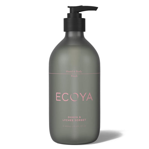Ecoya Hand & Body Wash - Guava & Lychee - Pink Poppies 