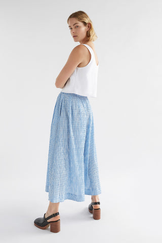 Elk Skirt Bekk Blue White Stripe - Pink Poppies 