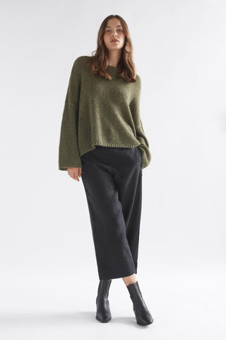 ELK The Label Agna Sweater - Dark Olive | Pink Poppies